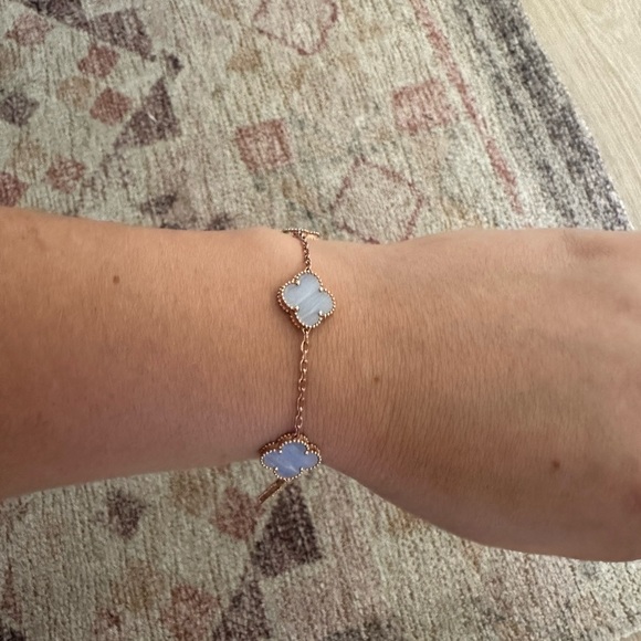 Elegant Gold and Blue Bracelet